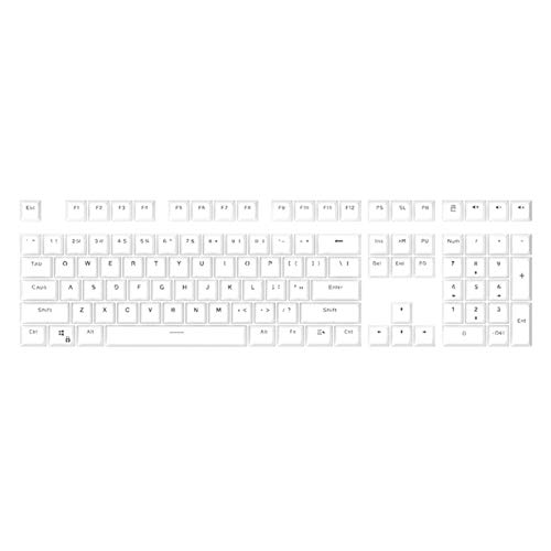 AchidistviQ Tastenkappen, 108 Tasten, Hintergrundbeleuchtung, einfarbig, ABS-Kunststoff, für mechanische Tastatur-Zubehör, Weiß von AchidistviQ