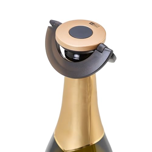 AdHoc FV52 dichter Sekt- und Champagnerverschluss GUSTO, Kunststoff/Silikon, black & gold von AdHoc