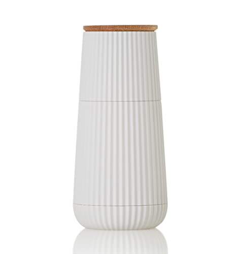 AdHoc MP152 Pfeffer- oder Salzmühle Scape im Relief Design, white, mit CeraCut® Keramik Mahlwerk (Weiß) von AdHoc