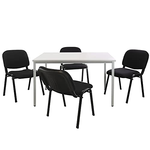 ADB Büro Sitzgruppe Konferenztisch 120x80cm mit Stühlen Besprechungstisch für 4 Personen von ADB Betriebseinrichtungen GmbH