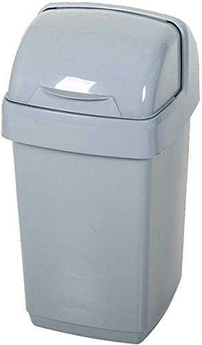 Addis 518460 Eco Abfalleimer für Badezimmer, Küche, 100% recycelter Kunststoff, 10 Liter, Hellgrau von Addis