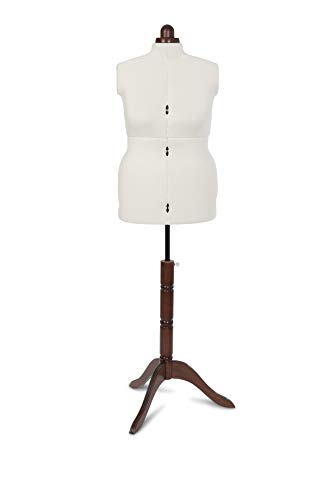 Adjustoform FG207 Damendiener Lady Valet 8-teilige verstellbare Kleiderform, Strukturiertes Polyester-Baumwoll-Mischgewebe, natur, Large (UK Dress Size 20-26) von Adjustoform