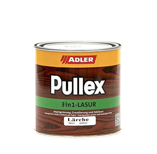 ADLER Pullex 3in1 Lasur Lärche 750 ml - Imprägnierlasur, Grundierung und Holzschutzlasur für Holz außen - Universelle Premium Holzlasur von ADLER