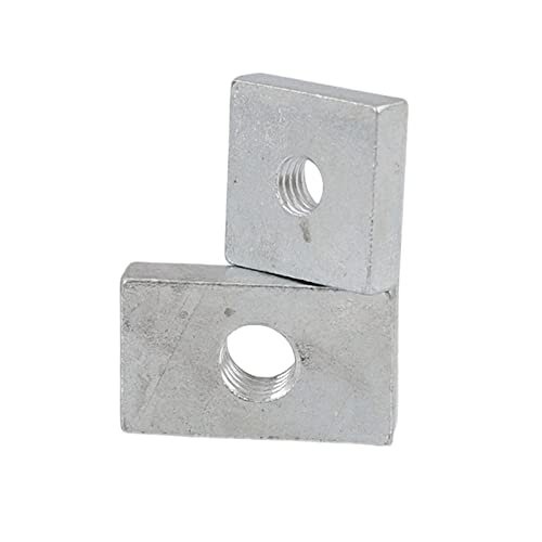 10-50 Stück M3/M4/M5/M6/M8 Vierkantmuttern aus verzinktem Kohlenstoffstahl, dünne Schieberblock-Rechteckmuttern für Aluminiumprofile von Aflytep