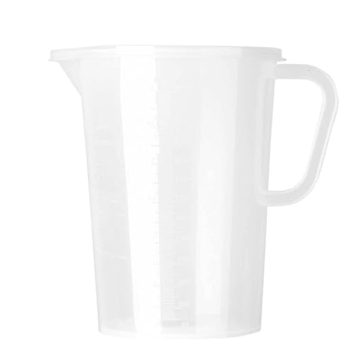 Agoky Kunststoff Wasserkrug 1L 2L Wasserkanne Plastik Wasserkaraffe Transparent Krug Messbecher BPA-frei Küchenwerkzeuge Transparent H 3L von Agoky