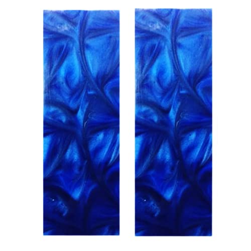 Aibote 1 Paar Muschelmuster Acryl Messergriff Waage Platten Griffe Messer individuelles DIY Material für leere Klingen (125 x 50 x 6 mm) (jedes ist einzigartig) (Blau) von Aibote