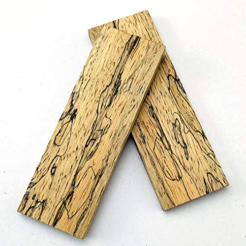 Aibote 1 Paar Spalted Ahorn Messergriffwaagen Holzgriffe Materialplattenmesser Benutzerdefinierte DIY-Werkzeuge für die Schmuckherstellung leeren Klingen (4.7"x1.6"x0.31") von Aibote