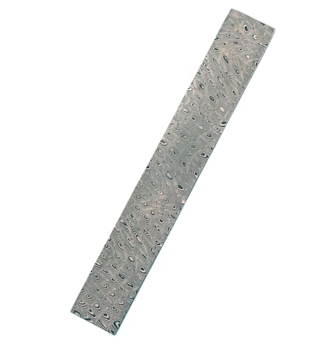 Aibote Handgefertigt Pfauenfeder Muster Damaszener-Edelstahl Barren Rohling Klinge Messerknüppel für Messerherstellung Feste Klinge Tafelmesser Schmuckherstellung (260x38x2.8mm) von Aibote