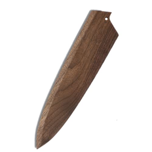 Aibote Handgefertigte Natürliche Schwarze Walnuss Holz japanische Gyuto Kochmesser Scheide Magnetischer Messeretui-Halter Schutzhülle aus Holz (10 Zoll,A) von Aibote