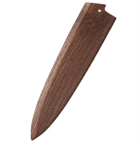 Aibote Handgefertigte Natürliche Schwarze Walnuss Holz japanische Gyuto Kochmesser Scheide Magnetischer Messeretui-Halter Schutzhülle aus Holz (10 Zoll,B) von Aibote