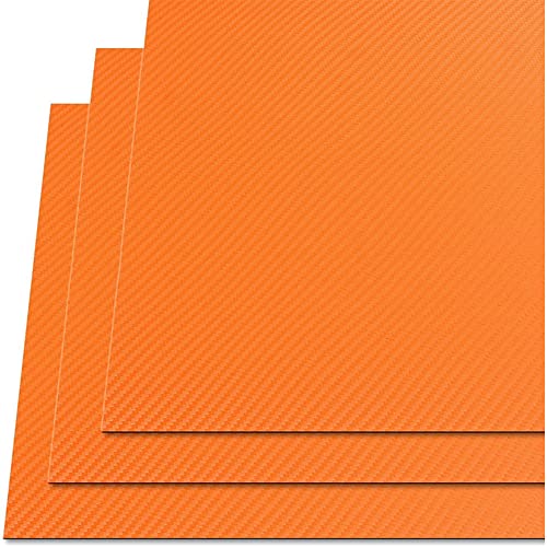 Aibote 3 Stück Orange Kohlefaser-Muster Korbgeflecht-Muster Thermoform KYDEX Blatt Material Messer DIY-Set für Messer Holster Scheidenherstellung(30,5 x 30,5 x 0,2 cm) von Aibote