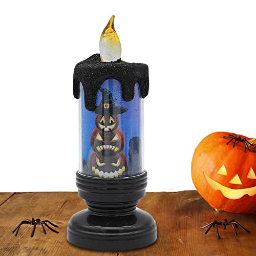 Aibyks Halloween-LED-Kerzen,Flackernde flammenlose Kerzen | Flammenlose Kerzen, batteriebetrieben, Halloween-Mittelstücke für Tische, Schädel-Kürbis-Skelett-Elemente von Aibyks