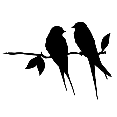 Aibyks Metall Vogel Silhouette - Schwarz Schmiedeeisen Vogel Silhouette Vögel auf dem AST, Kolibri-Wand-Kunst-Dekor für Hausgarten Hof Terrasse im Freien von Aibyks