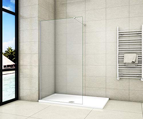 Aica Sanitär Duschwand Walk In Dusche 130cm Duschabtrennung 10mm NANO Glas Duschtrennwand 200cm Höhe von Aica Sanitär