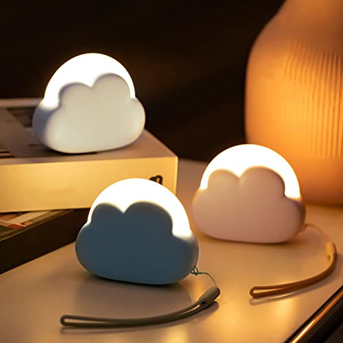 Aicharynic 1 Stück LED Nachtlicht Kinder Nachtlicht Dimmbar Nachtlicht Baby für Schlafzimmer, Kinderzimmer, Babyzimmer, Tragbar USB Aufladbar, Geschenke für Frau, Mädchen, Freunde - Weiß von Aicharynic