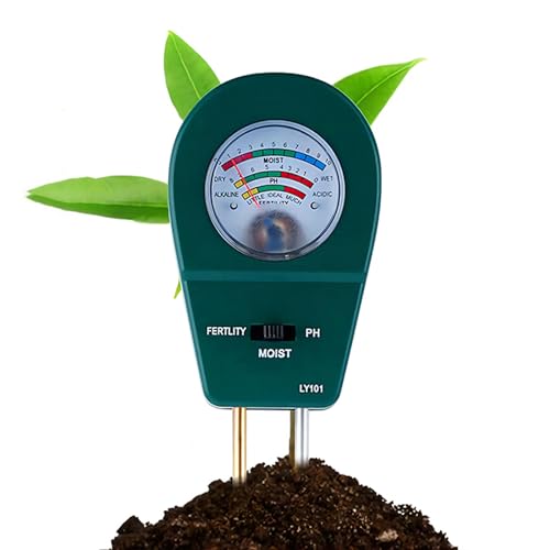 Aideepen Bodentester, PH/Luftfeuchtigkeit/Bodenfruchtbarkeit 3 in 1 Boden-Feuchtigkeitsmessgerät für Pflanzen, landwirtschaftlicher Anbau, Keine Batterien Erforderlich von Aideepen