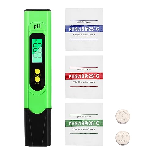 PH Messgerät Digital, 0-14 pH-Messbereich, 0.01 Hohe Genauigkeit, Aideepen pH-Wasser-Tester mit LCD-Display Hintergrundbeleuchtung für Wasser, Aquarium, Teich, Pool, Mit Kalibrierpulver von Aideepen