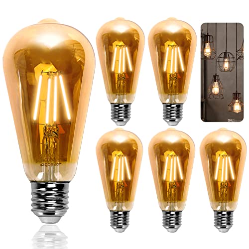 Aigostar Edison Vintage lampe E27,8W LED Lampen Vintage Antike Glühlampe, Warmweiß 2200K, 800LM Dekorative Glühbirne, Ideal für Nostalgie und Retro Beleuchtung im Haus Café Bar-5 Stück von Aigostar