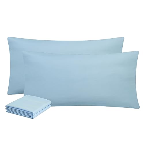 Aisbo Kissenbezug 40 x 80 2er Set - Kopfkissenbezug 40x80 Hellblau mit Reißverschluss aus Mikrofaser Weich, 40x80cm Pillow Cover von Aisbo