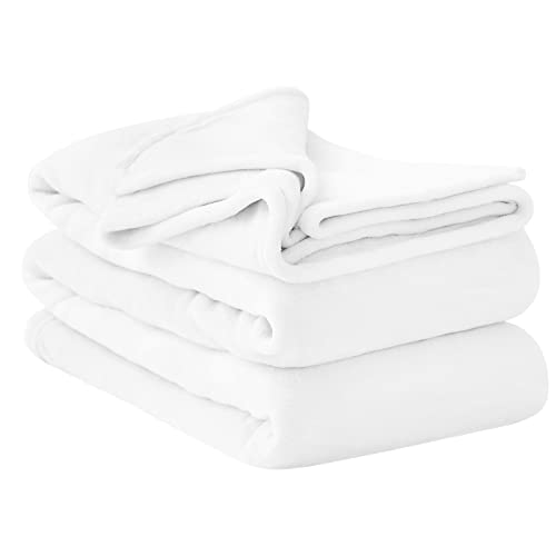 Aisbo Kuscheldecke Flauschig Decke Weiß - Fleecedecke 230x270 cm Riesige Warme Couchdecke, Kuschlige Wohndecke Weich als Sofaüberwurf Blanket Sofadecke Bett für Winter von Aisbo
