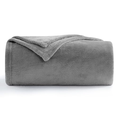 Aisbo Kuscheldecke Flauschig Decke Grau - Fleecedecke 150x200 cm XL Warme Sofa Decke, Kuschlige Wohndecke Hellgrau Weich als Wohnzimmer Blanket Couchdecke für Winter von Aisbo