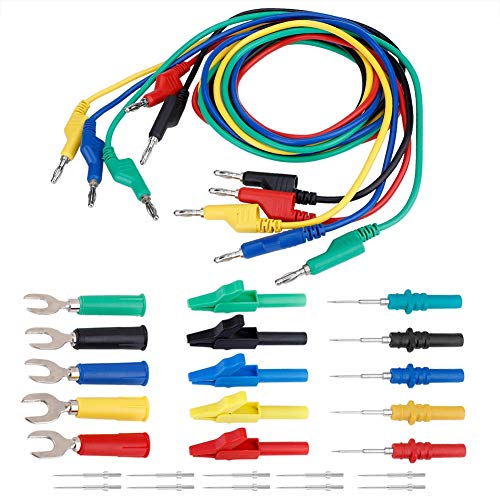 Akozon Multimeter Test kabel set 4mm Elektronische Messleitungen Bananenstecker Testkabelsatz Automotive Test Probe Krokodilklemme U-Sonde Tester Stift Stecker Draht Kabel Sonde Nadel von Akozon