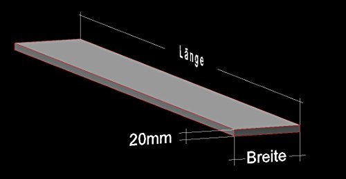 Alu Flachstange 60 x 20 mm Länge: 50 / 100 / 150 / 200 cm Aluminium AlMgSi0,5 Profil Aluprofil Flachmaterial (50 cm (45,04 €/m)) von AlMgSi0,5