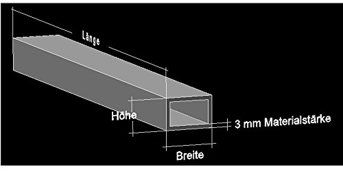 Alu Rechteckrohr 60 x 25 x 3 mm Aluminium AlMgSi0,5 Profilrohr Profil Aluprofil Rohr (600 cm (3 Stck. á 200 cm)) von AlMgSi0,5