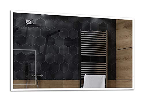 Alasta Boston Badspiegel mit LED Beleuchtung - Wählen Sie Zubehör - Bluetooth Lautsprecher - Wandspiegel Badezimmerspiegel Spiegelwand Spiegel LED Badspiegel 120x100 cm von Alasta