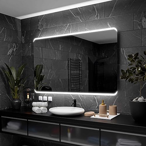 Alasta Modena Badspiegel mit Beleuchtung 140x70 cm - Anpassbarer Bad Spiegel - Ihrer Wahl Kosmetikspiegel mit Beleuchtung und Spiegelheizung - Wählbare Lichtfarbe von Alasta