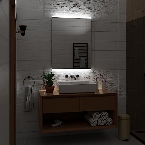 Alasta Spiegel | Brasil Badspiegel 90x110cm mit LED Beleuchtung | Led Farbe Weiß Kalt | Design Badezimmerspiegel von Alasta