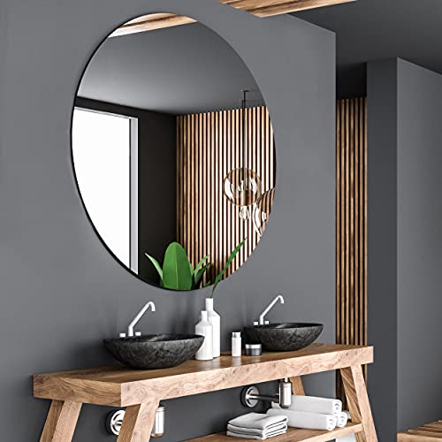 Alasta Stilvoller Badezimmer Spiegel Runder Spiegel Badspiegel Wandspiegel Badezimmerspiegel 75x75 cm von Alasta