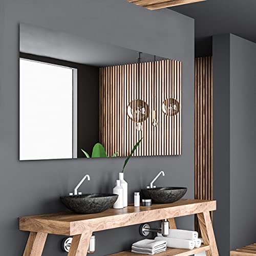 Alasta Stilvoller Rechteckiger Badezimmerspiegel, Wandspiegel, Hängespiegel - Größe 100x65cm von Alasta