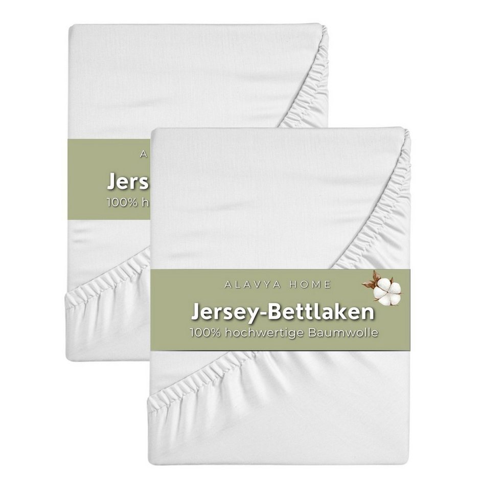 Spannbettlaken Premium Jersey-Bettlaken mit Rundumgummizug, Alavya Home®, (2 Stück), Baumwolle 100% Kinderbett Spannbetttuch Baby Bettlaken Jersey von Alavya Home®