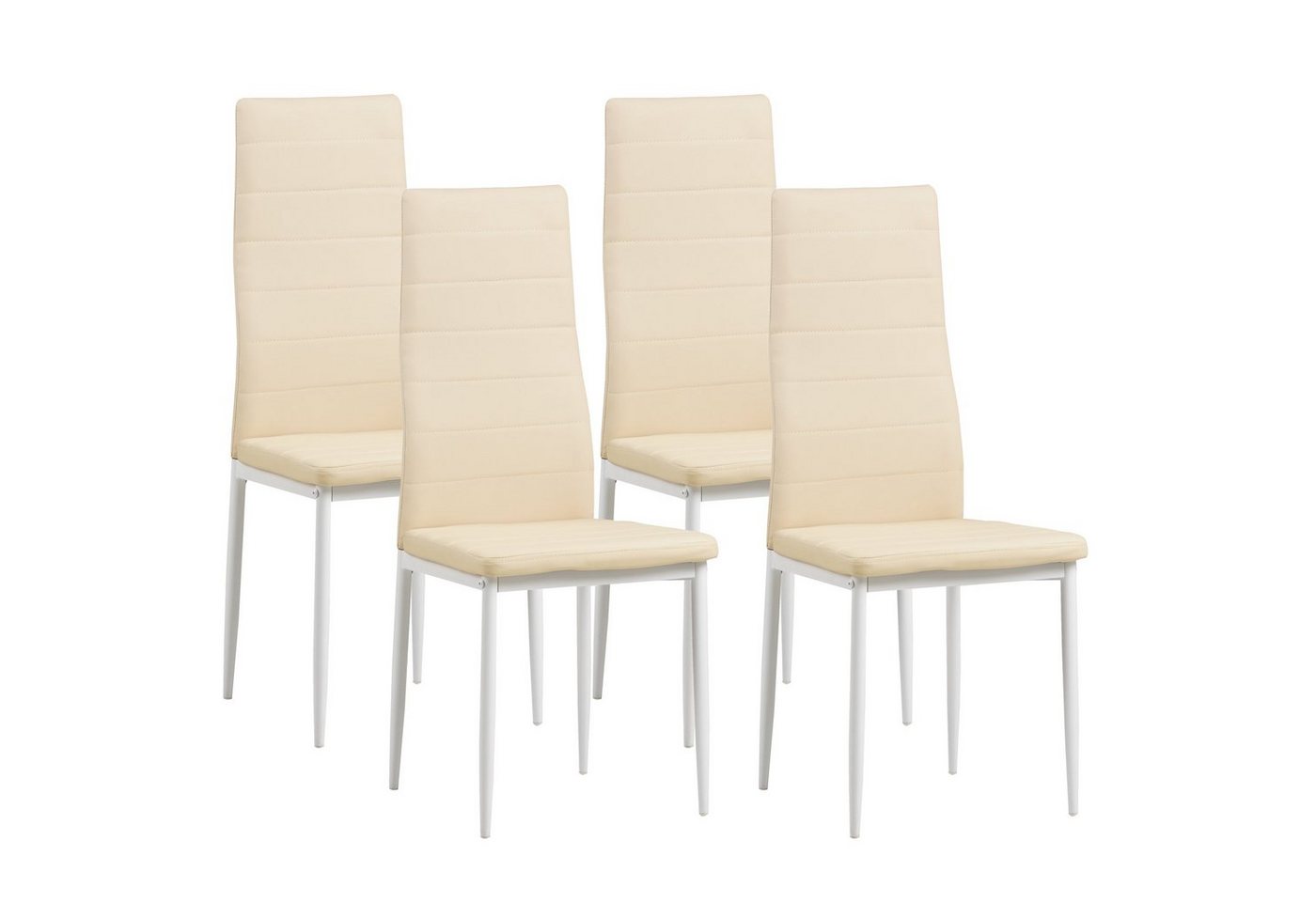 Albatros International Esszimmerstuhl Albatros Esszimmerestuhl Küchenstuhl MILANO, Kunstleder Bezug (4er Set, Beige), edles Italienisches Design, Polsterstuhl, hohe Belastbarkeit, Modern von Albatros International