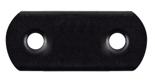 Alberts 329365 Flachverbinder abger.Enden-schwarz-kunststoffbeschichtet-19 x 37 x 1,5 mm, schwarz von Alberts