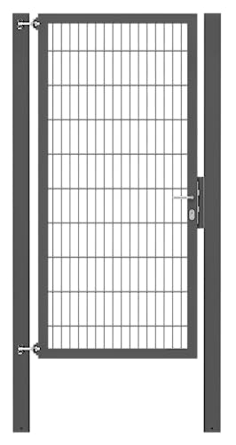 Alberts 635862 Einzeltor Flexo Plus mit Zubehör | verschiedene Breiten und Höhen | Pfostenstärke 100 x 100 mm | anthrazit | Breite 100 cm | Höhe 200 cm von Alberts