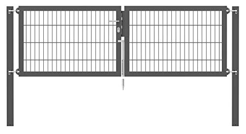 Alberts GAH 663322 Doppeltor Flexo Plus mit Zubehör wahlweise in verschiedenen Farben | anthrazit | Breite 250 cm | Höhe 80 cm von Alberts