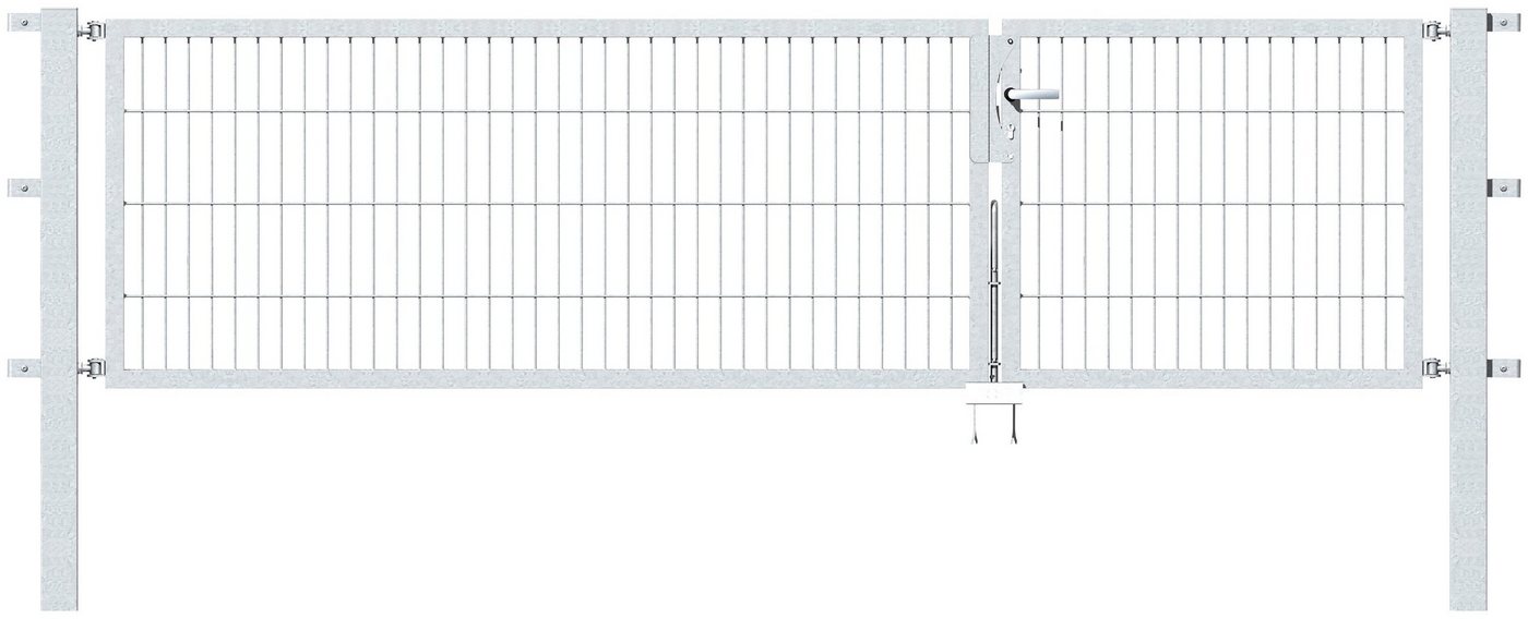 Alberts Zaundoppeltür, 300 cm Breite (100 + 200 cm), in versch. Höhen von Alberts