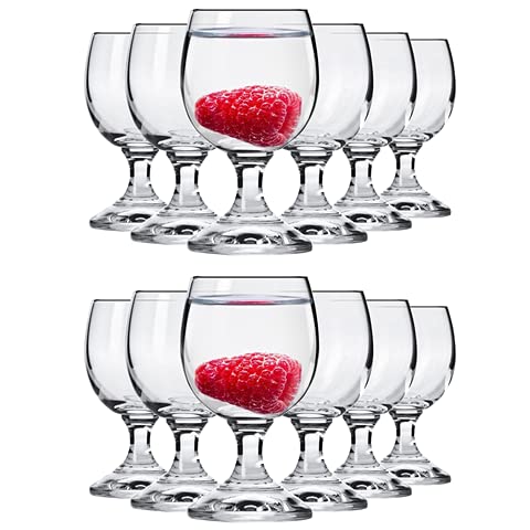 Alcohol Cage® 12er-Set Elegant Gläser 40 ml 4cl für Vodka Tequila Likör Shots mit Füßen spülmaschinenfest Glas Shotglas Pinnchen Party Stamperl Setzen Pinneken Sechs 12er Trinkgläser Wodka 2x6 von Alcohol Cage