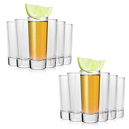 Alcohol Cage LONG SHOT Gläserset - Kleine Shotgläser 65ml - mit Schwerem Boden - Widerstandsfähig & Spülmaschinenfest - Wodkaglas Shotgläser Witziges Set von 12 von Alcohol Cage