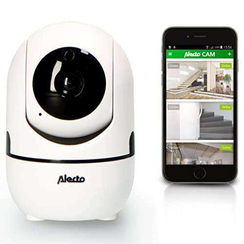Alecto DVC-165+ WLAN Kamera - IP Kamera - Dreh- und Schwenkbar - Überwachungskamera mit Bewegungsmelder - iOS und Android - SD-Karten Slot - Nachtsicht - Schwarz von Alecto
