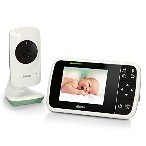 Alecto DVM135 Babyphone mit Kamera - Video Babyphone - Nachtsicht - VOX Funktion - Gegensprechfunktion - erweiterbar - Temperaturanzeige - weiß von Alecto