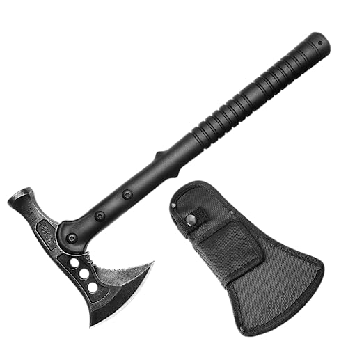 Hammer-Axt/Hammer Beil Outdoor Axt Campingäxte, Outdoor Survival Hammer mit Gürtelholster/Axt -Schwarz von Aleevii