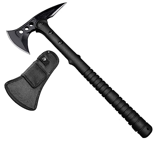 Schwarz Spaltaxt, Edelstahl-Axt, Outdoor-Camping-Multifunktions-Axt, Schärfe Axt, Outdoor-Überlebensaxt für Jagd, Trekking, Garten (Plastic Steel Handle) von Aleevii