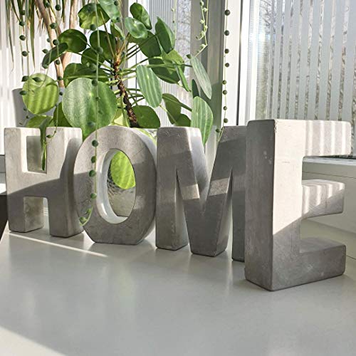 Alenio Beton Wohnzimmer Deko Buchstaben Lieblingswort in 3D Zement Gips DIY Schriftzug Geschenk Love Dekobuchstaben Mr & Mrs Hochzeit (Home) von Alenio