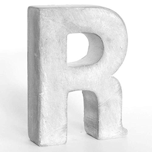 Alenio Individuelle Beton Steinguss Deko Buchstaben Ihr Name in 3D Zement Home DIY Schriftzug Love Dekobuchstaben H15cm (R) von Alenio