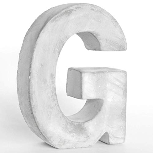 Alenio Individuelle Beton Wohnzimmer Deko Buchstaben Ihr Name in 3D Zement Home DIY Schriftzug Love Dekobuchstaben H15cm (G) von Alenio
