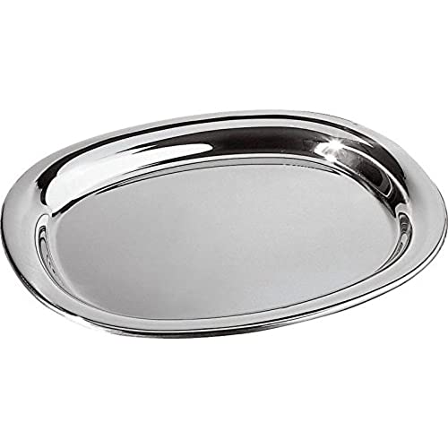 Alessi Servierplatte, Edelstahl, Silber, 13.5 x 43 x 24.5 cm von Alessi