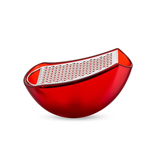 Alessi Parmenide AARU01 R ​​- Reibe mit Designwaffe, in Thermoplastischem Harz und Poliertem Stahl, Rot, 15,3cm von Alessi